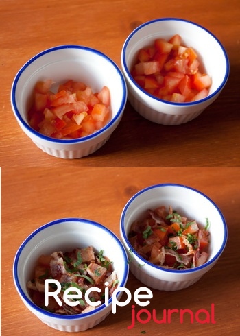 Яйца, запеченные с беконом и овощами - рецепт быстрой закуски